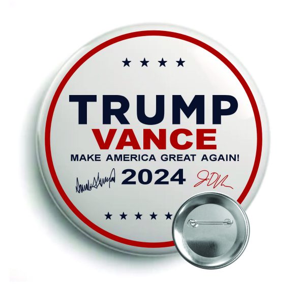 ***PRE-ORDER*** T24B-509 TRUMP VANCE BUTTON Full Color / Highest Quality Cost: $.75ea Any Qty AVAILABLE TUES. AUG 6TH